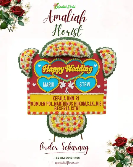Papan Bunga Pernikahan Ujung Bulu